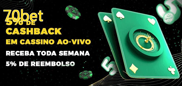 Promoções do cassino ao Vivo 70bet